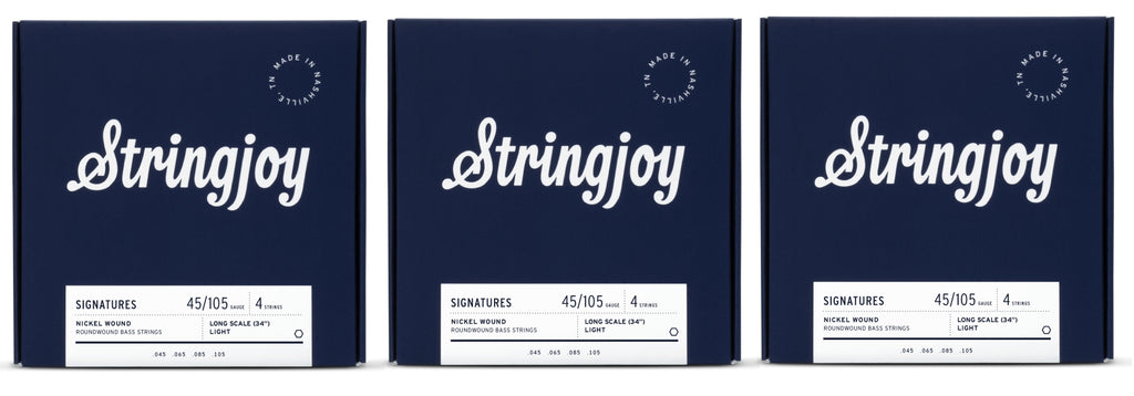 Stringjoy BA45105LS Signatures 4-String Bass Guitar String Set 45-105 (3-Pack)