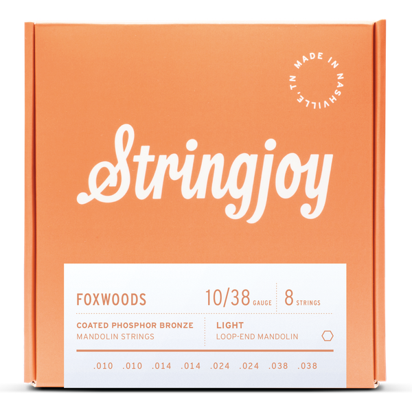 Stringjoy FW1038 Foxwoods Coated Mandolin String Set Phosphor Bronze 10-38