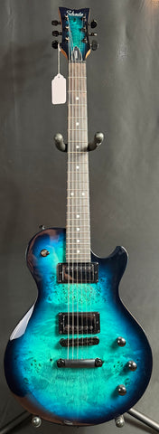 Schecter Solo-II Standard Electric Guitar Ocean Blue Burst Burl Finish