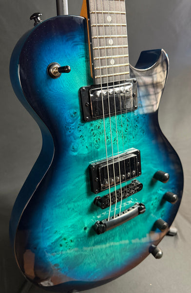 Schecter Solo-II Standard Electric Guitar Ocean Blue Burst Burl Finish