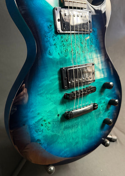Schecter Solo-II Standard Electric Guitar Ocean Blue Burst Burl Finish