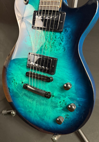 Schecter Solo-II Standard Electric Guitar Ocean Blue Burst Burl Finish