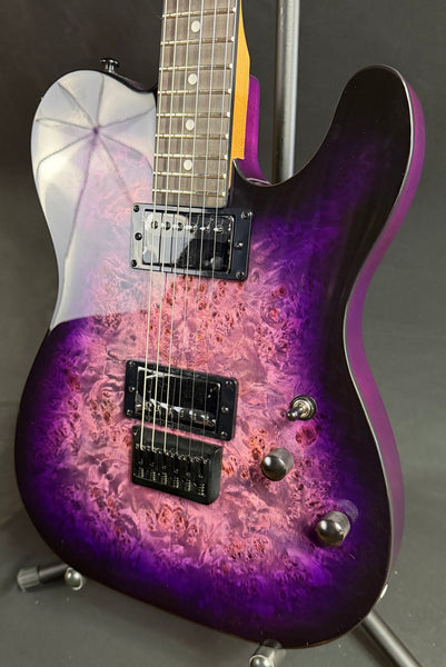 Schecter PT Standard Electric Guitar Purple Burst Burl Finish