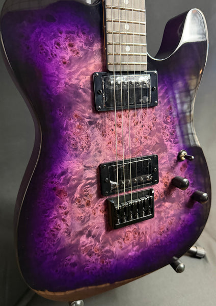 Schecter PT Standard Electric Guitar Purple Burst Burl Finish