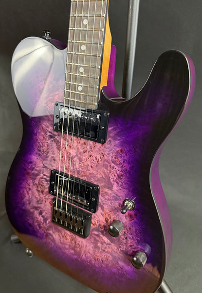 Schecter PT Standard Electric Guitar Purple Burst Burl Finish