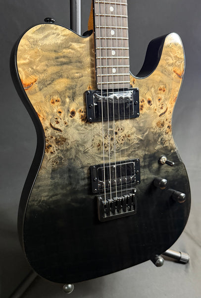 Schecter PT Standard Electric Guitar Black Fade Burst Burl Finish