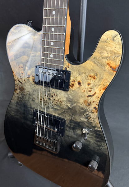Schecter PT Standard Electric Guitar Black Fade Burst Burl Finish