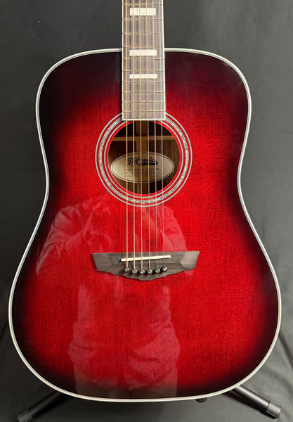 D'Angelico Premier Lexington Dreadnought Acoustic-Electric Guitar Trans Black Cherry (655)