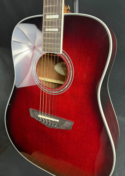 D'Angelico Premier Lexington Dreadnought Acoustic-Electric Guitar Trans Black Cherry (655)