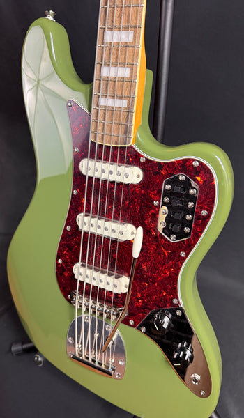 Squier FSR Classic Vibe Bass VI Electric Guitar Olive Finish w/ Matching Headstock