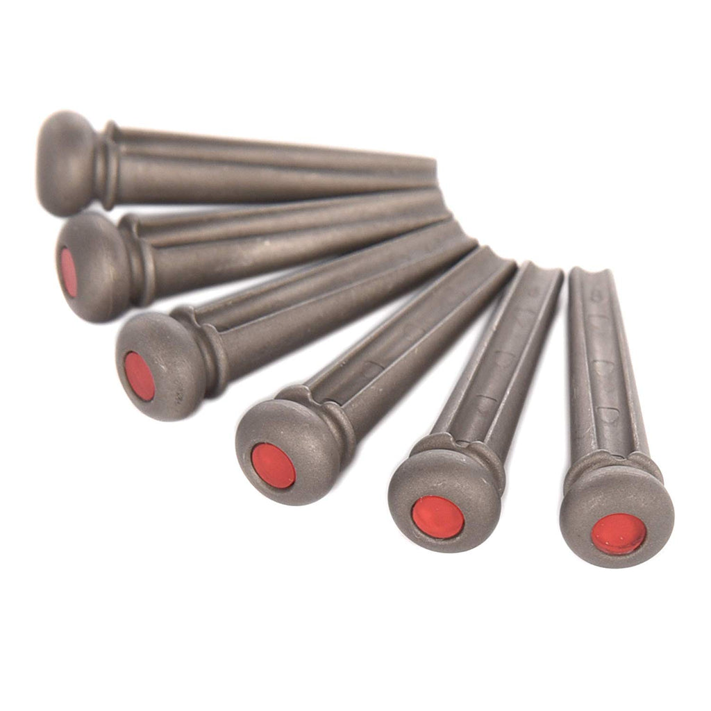 Martin APP0005 Luxe Liquidmetal Bridge Pin Set - Turkish Emery w/ Red Inlay