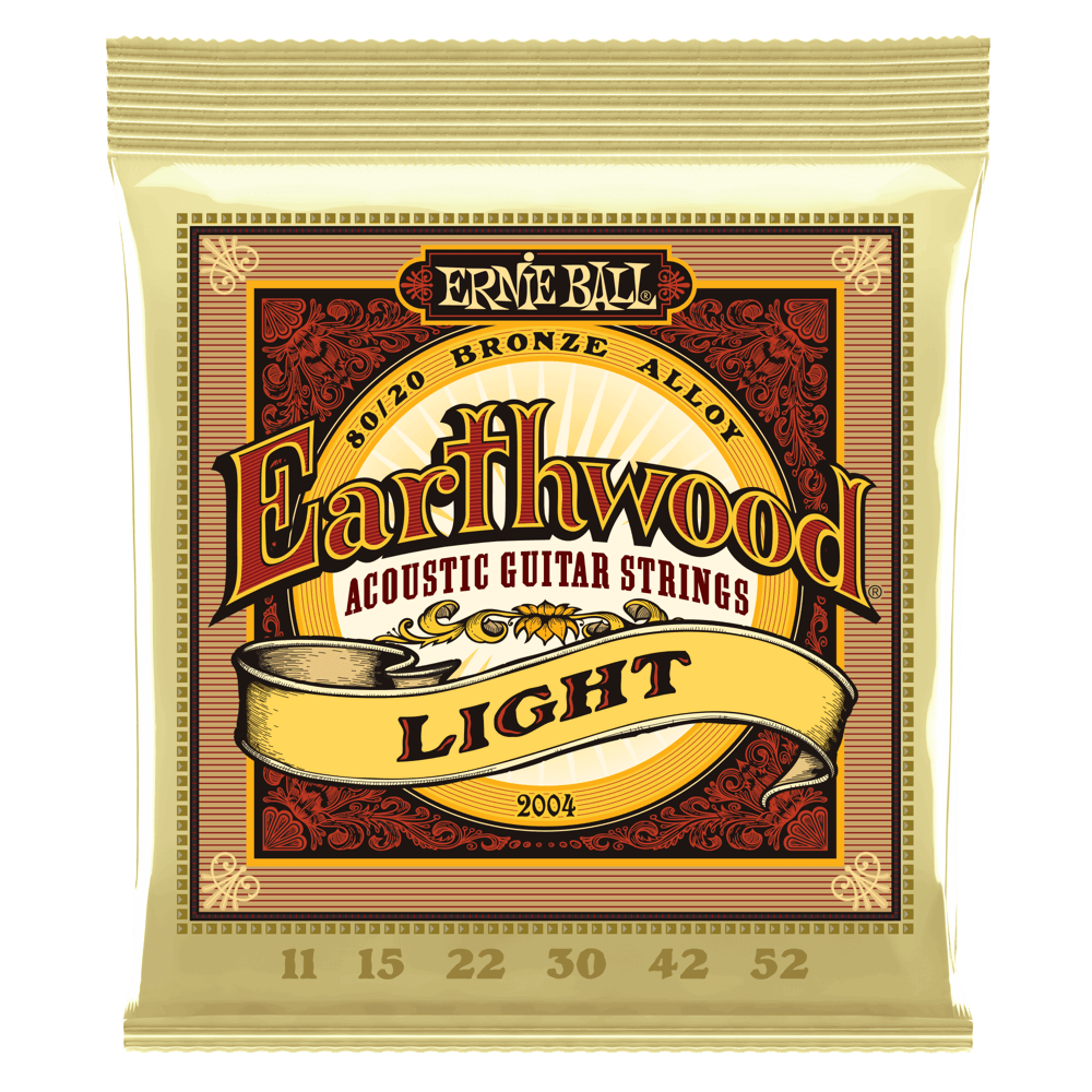 Ernie Ball 2004 Earthwood Acoustic Guitar Strings Light Bronze 11-52