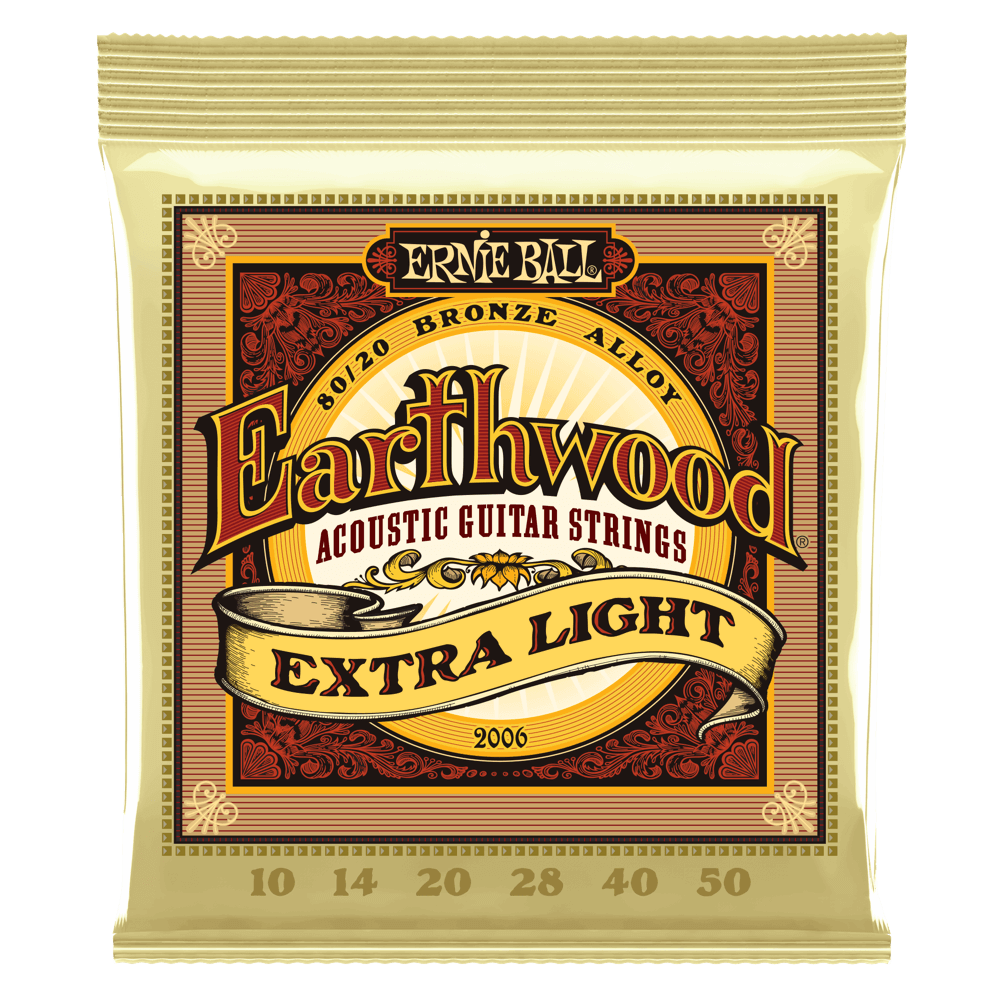 Ernie Ball 2006 Earthwood Acoustic Guitar Strings Extra Light Bronze 10-50