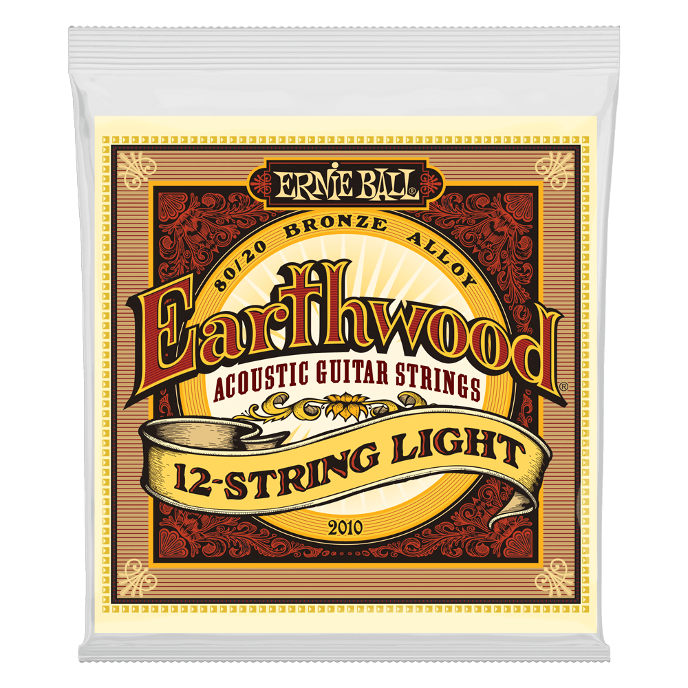Ernie Ball 2010 Earthwood 12-String Acoustic Guitar Strings Light Bronze 9-46