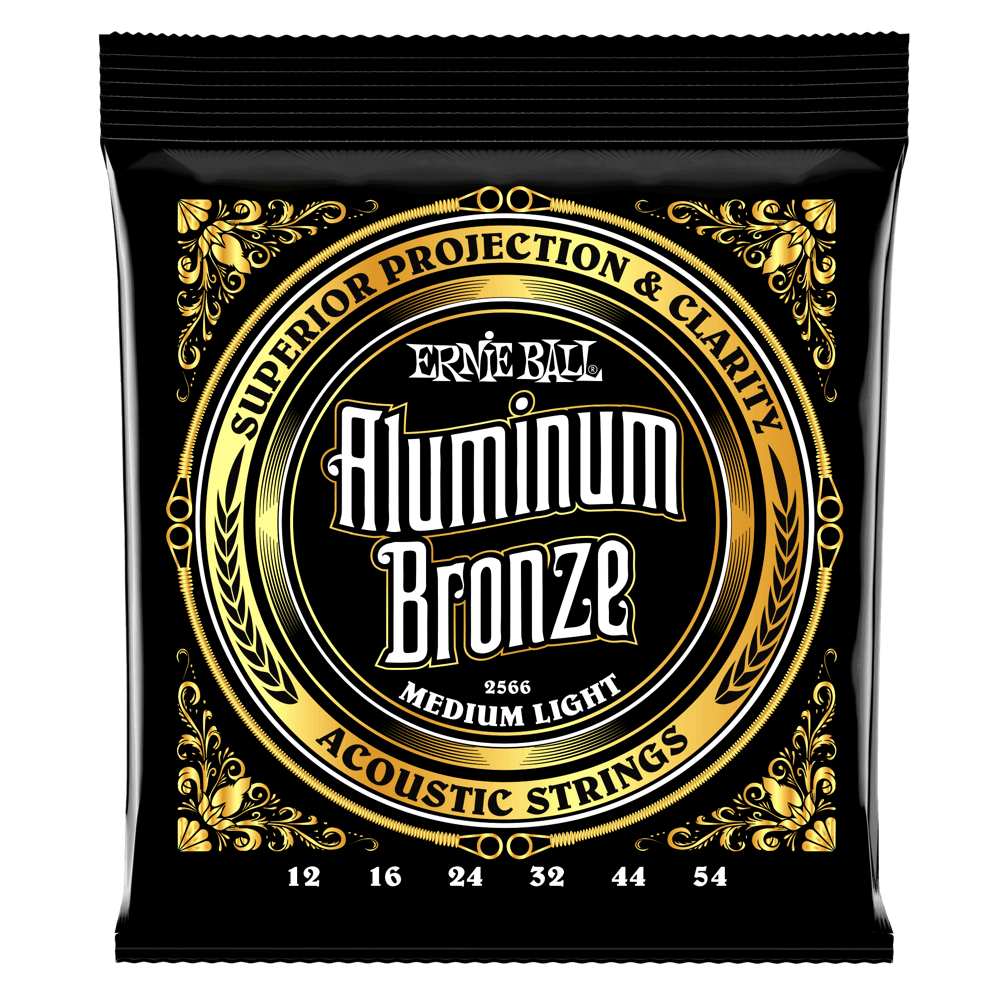 Ernie Ball 2566 Aluminum Bronze Acoustic Guitar Strings Medium Light 12-54