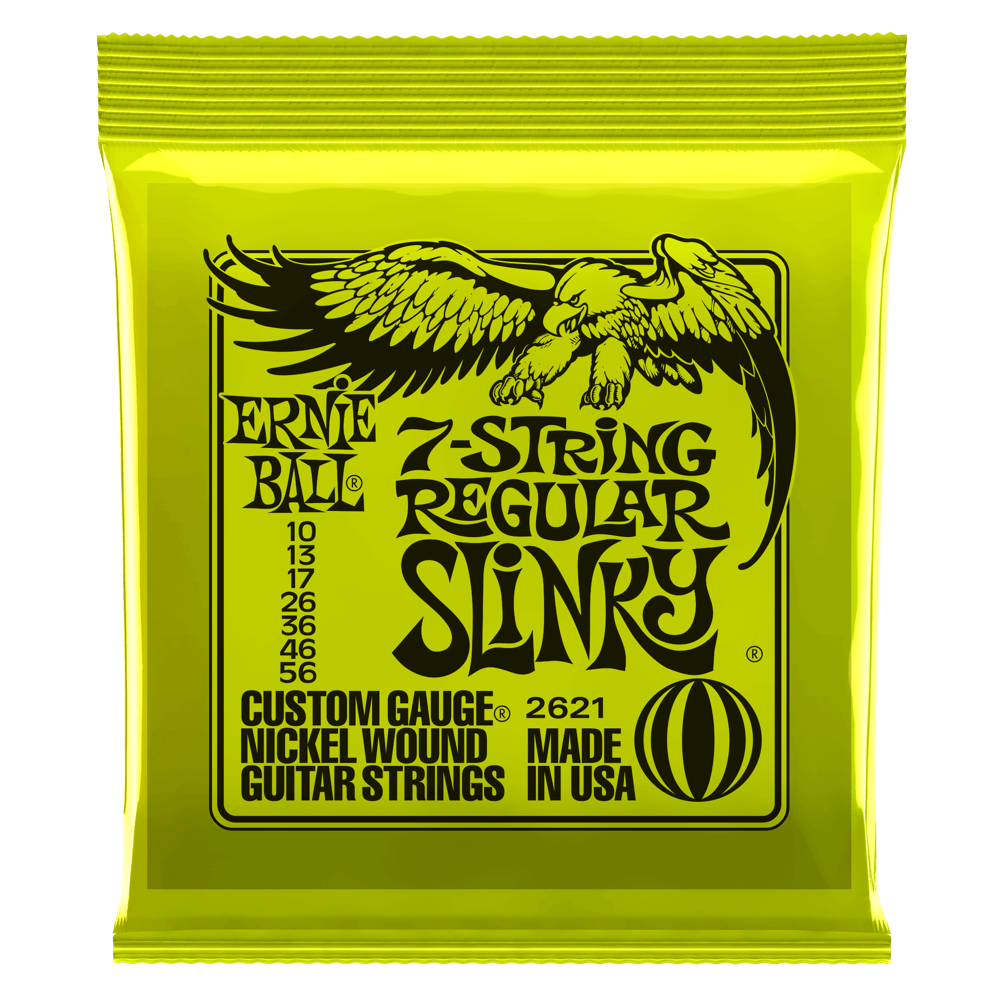 Ernie Ball 2621 7-String Regular Slinky Nickel Electric Guitar Strings 10-56