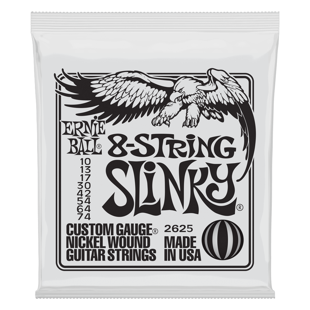 Ernie Ball 2625 8-String Slinky Nickel Electric Guitar Strings 10-74