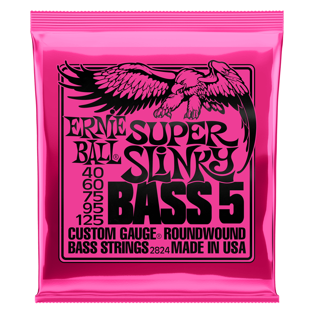 Ernie Ball 2824 Super Slinky 5-String Electric Bass Strings 40-125