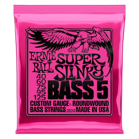 Ernie Ball 2824 Super Slinky 5-String Electric Bass Strings 40-125
