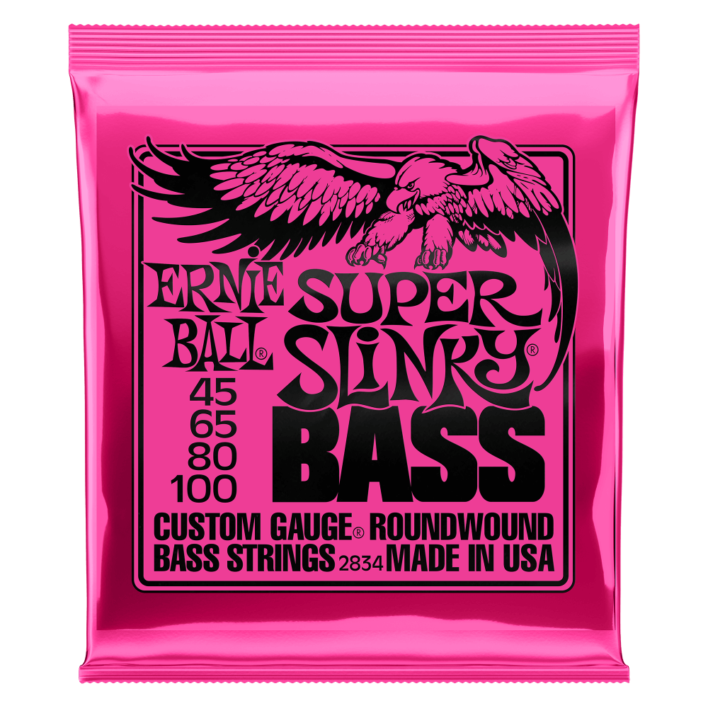 Ernie Ball 2834 Super Slinky Electric Bass Guitar Strings 45-100