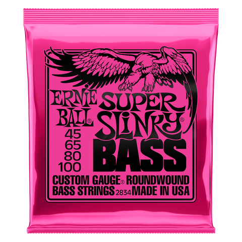 Ernie Ball 2834 Super Slinky Electric Bass Guitar Strings 45-100