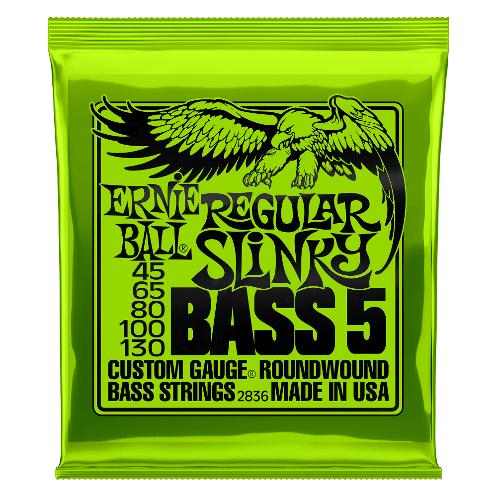 Ernie Ball 2836 Regular Slinky 5-String Electric Bass Guitar Strings 45-130