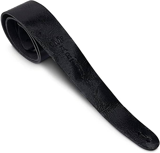 Martin A0064 Vintage Leather 2" Guitar Strap Distressed Black