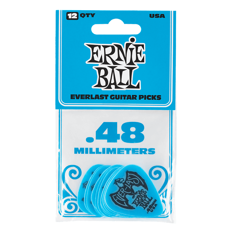 Ernie Ball Everlast .48mm Pick 12-Pack Blue