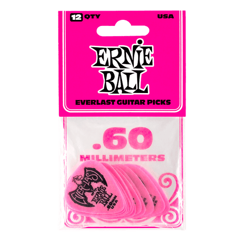 Ernie Ball Everlast .60mm PIck 12-Pack Pink