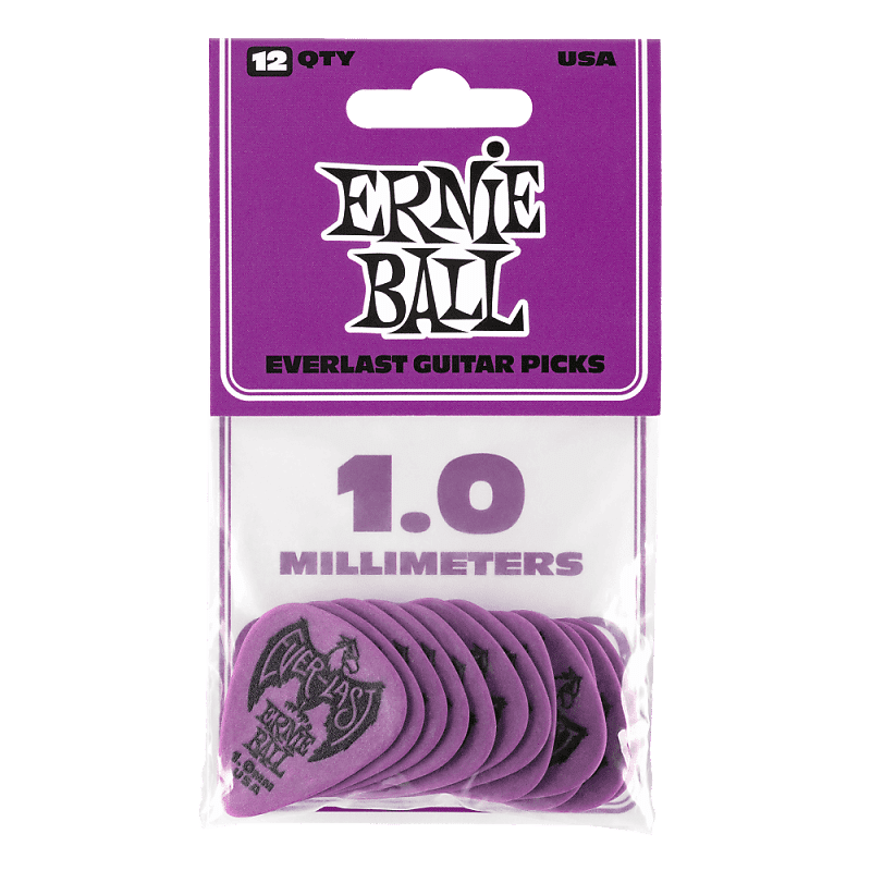 Ernie Ball Everlast 1.0mm Pick 12-Pack Purple