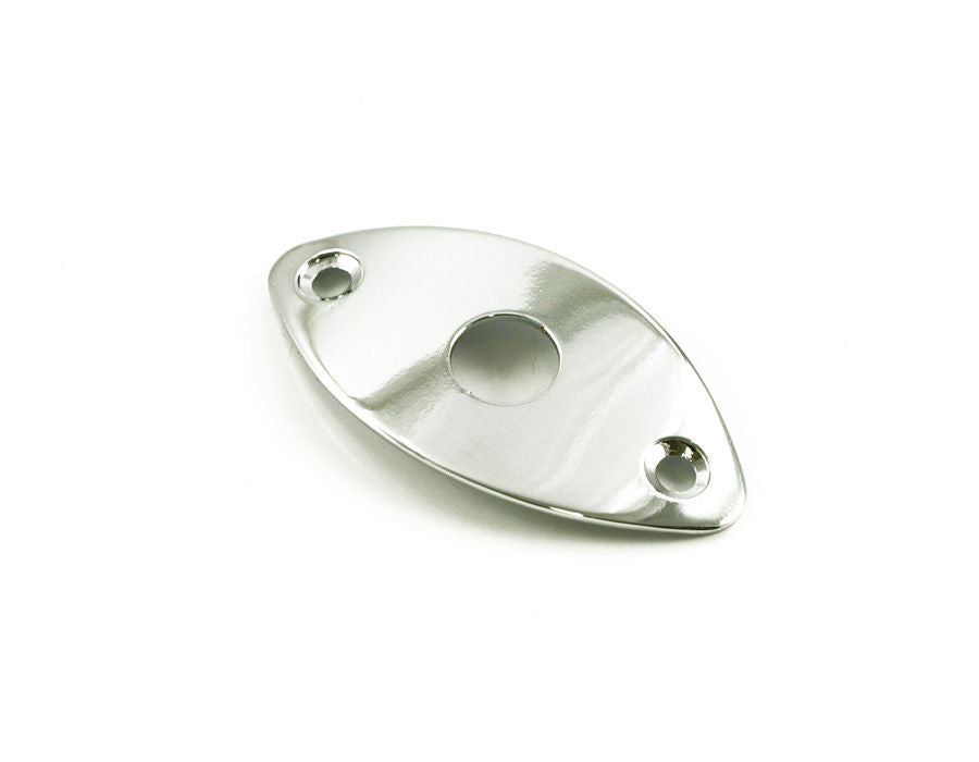 WD JCB2C Football-Shape Guitar Jack Plate for 1/4" Jack - Chrome