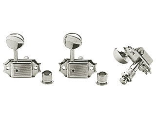 Golden Gate F-2020 Acoustic Guitar Tuners - 6 Individual (3+3) - Nickel