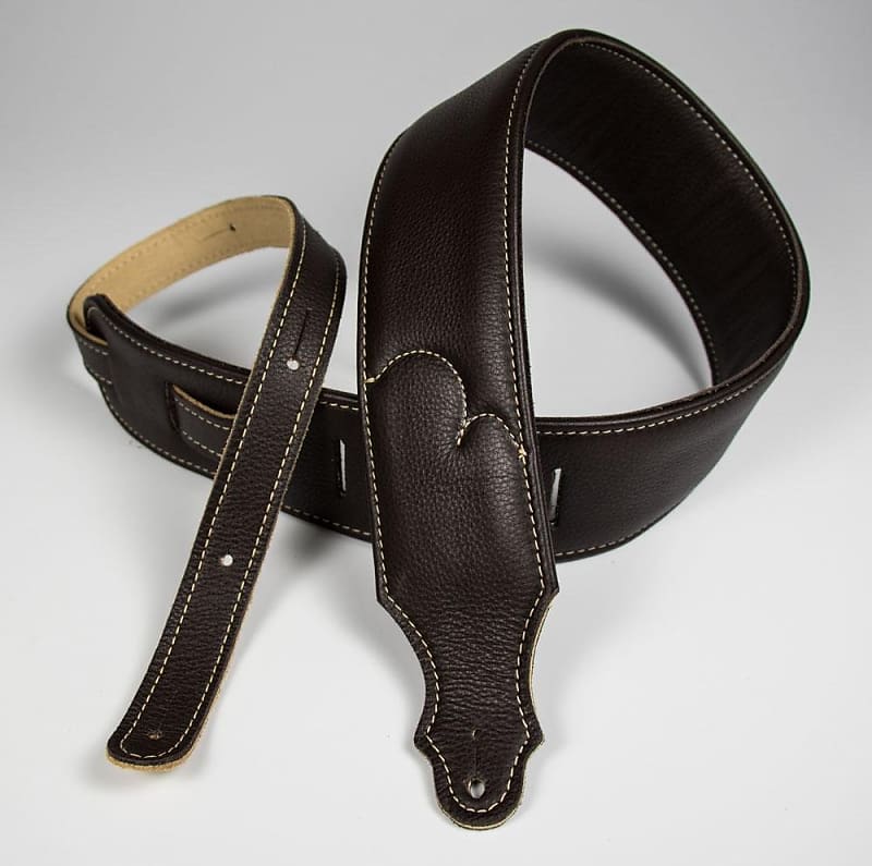 Franklin Straps 10C-CH-N 3" Padded Glove Leather Premium Guitar Strap - Chocolate