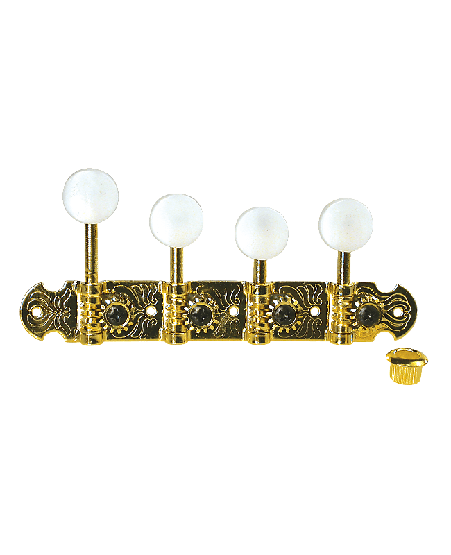 Golden Gate FM-3 Embossed F-Style Mandolin Tuning Machines 2 Planks (4+4) - Gold