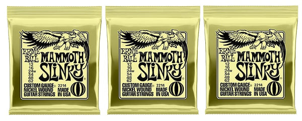 Corde Ernie Ball 2214 Mammoth Slinky | Nickel Wound 12-62 Per Chitarra Elettrica (confezione 5) - Foto 3
