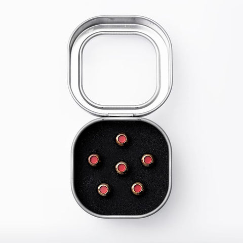 Martin APP0006 Luxe Liquid Metal Bridge Pin Set - Gold w/ Red Inlay