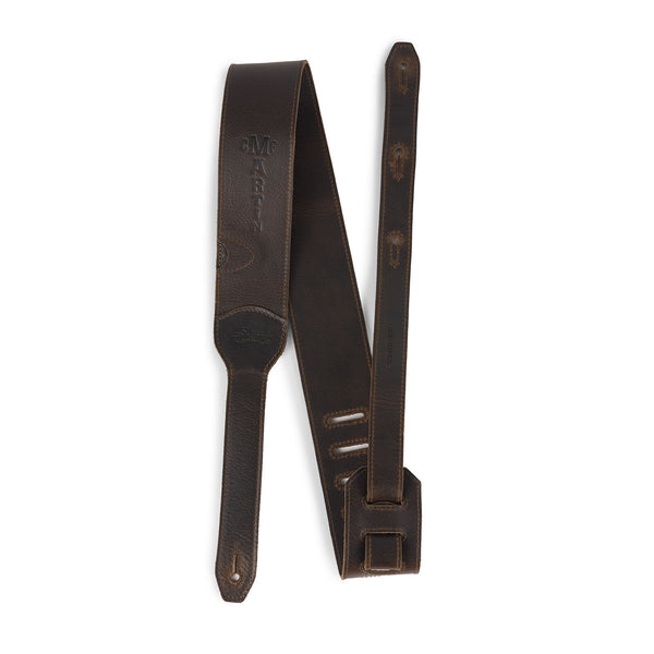 Luxe by Martin A0145 Saddleback Leather Guitar Strap Dark Brown