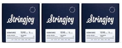 Stringjoy BAL10 Signature Balanced Light Electric Guitar String Set 10-48 (3-Pack)