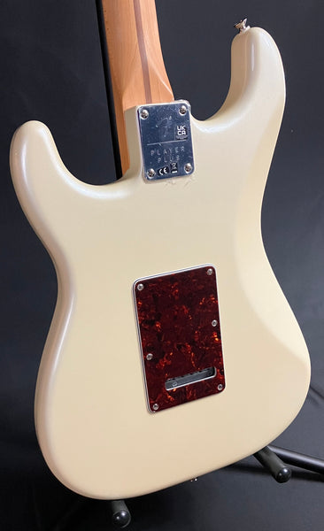 Fender Player Plus Stratocaster Electric Guitar Olympic Pearl Finish w/ Gig Bag
