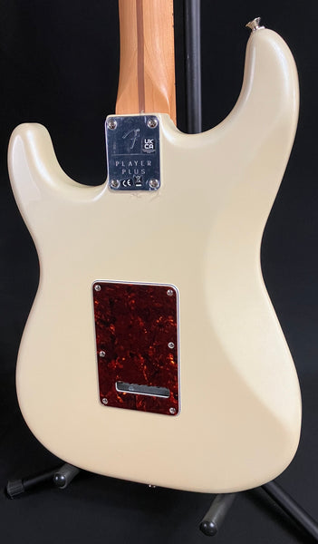 Fender Player Plus Stratocaster Electric Guitar Olympic Pearl Finish w/ Gig Bag