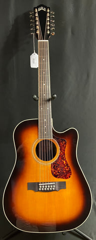Guild D-2612CE Deluxe 12-String Dreadnought Cutaway Acoustic-Electric Guitar Antique Burst