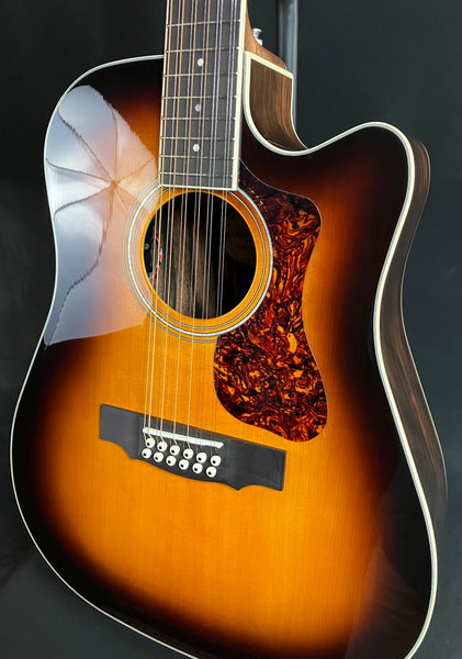 Guild D-2612CE Deluxe 12-String Dreadnought Cutaway Acoustic-Electric Guitar Antique Burst