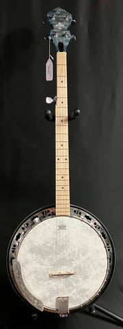 Ortega OBJ400 Falcon Acoustic-Electric 5-String Banjo Quilted Blue w/ Gig Bag