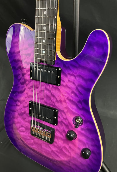 Schecter PT Classic MIJ Electric Guitar Quilted Purple Burst Finish w/ Hardshell Case