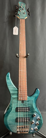 Yamaha TRBX605FM 5-String Bass Guitar Flamed Indigo Blue Finish