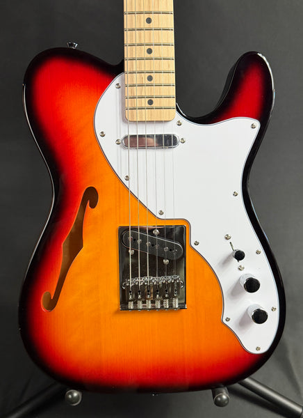 Squier Affinity Telecaster Thinline Electric Guitar 3-Tone Sunburst Finish