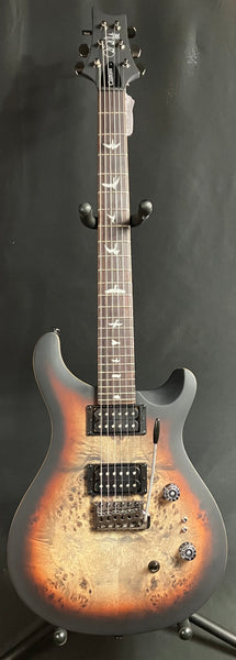 PRS SE Custom 24-08 "Exotic" Poplar Burl Electric Guitar Charcoal Cherry Midnight Burst