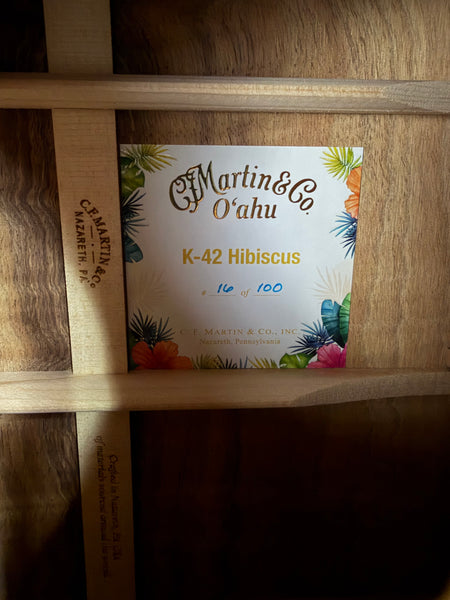 Martin O'ahu K-42 Hibiscus Acoustic Guitar Dark Toasted Burst w/ Case #16 of 100