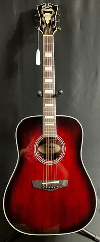 D'Angelico Premier Series Lexington Dreadnought Acoustic-Electric Guitar Trans Black Cherry