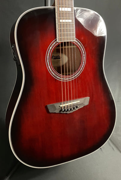 D'Angelico Premier Series Lexington Dreadnought Acoustic-Electric Guitar Trans Black Cherry